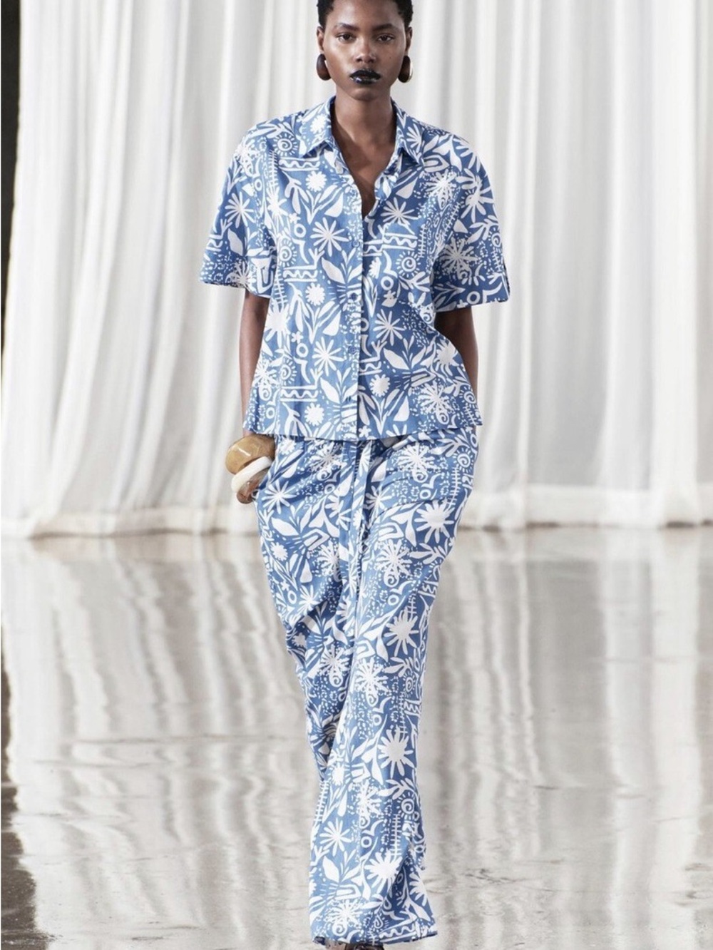 Zara Blue and White Matching Set